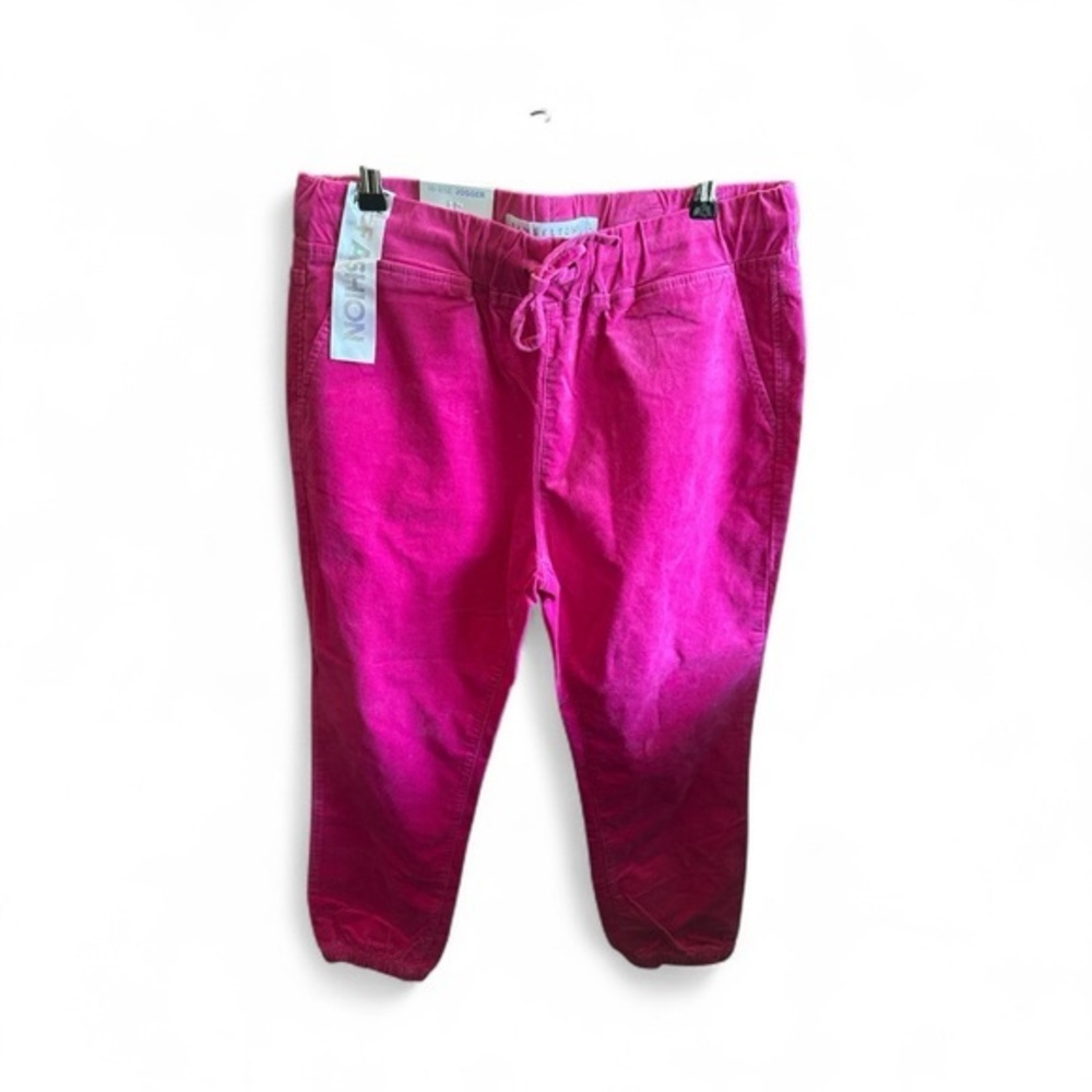 Tinseltown Women’s Size Large NWT Bright Pink Jogger Denim Stretchy Pants NEW